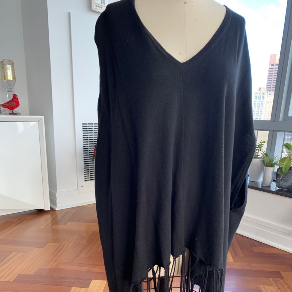 Fringe poncho top